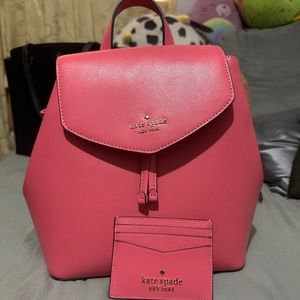 Kate Spade Medium Leather Backpack & Cardholder